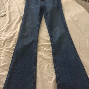 Zara Blue Flare Wide Leg Jeans